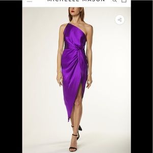 michelle mason twist knot midi dress